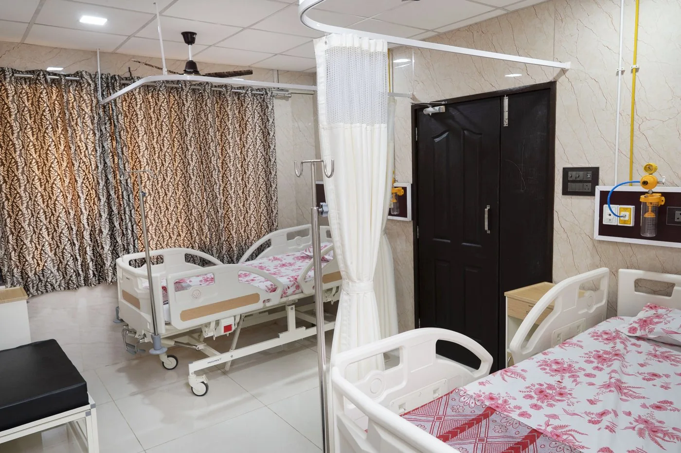 Comfortable patient rooms at Meera Hospitals